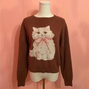Moon & Madison Cat Bow Sweater